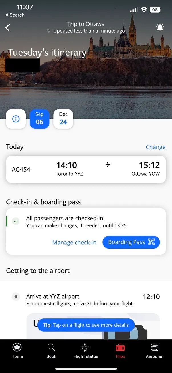 Ottawa Plane ticket